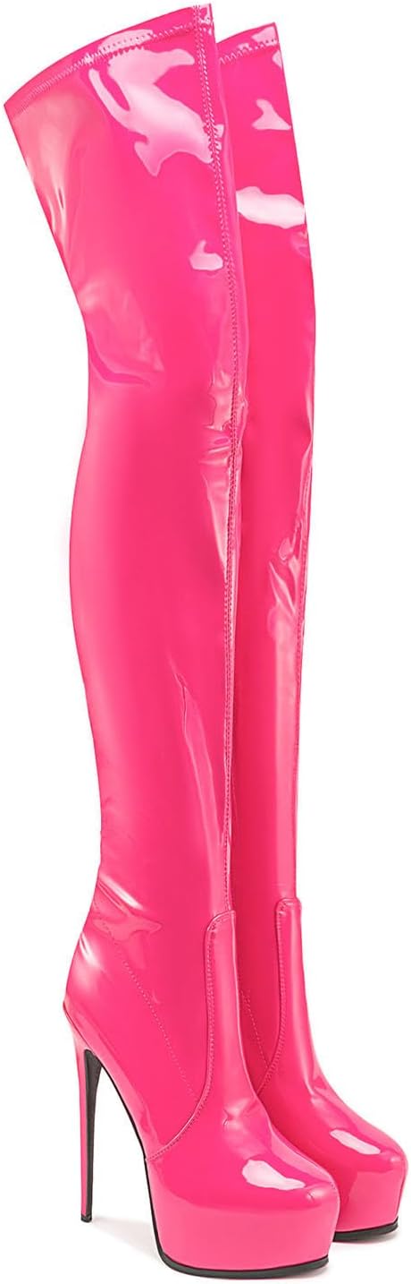 White Black Thigh high boots Women's leopard Zebra Print Lime green Stiletto heel Platform Newspaper Over the knee Round toe Side back zipper Sexy unisex high heels - Image 5