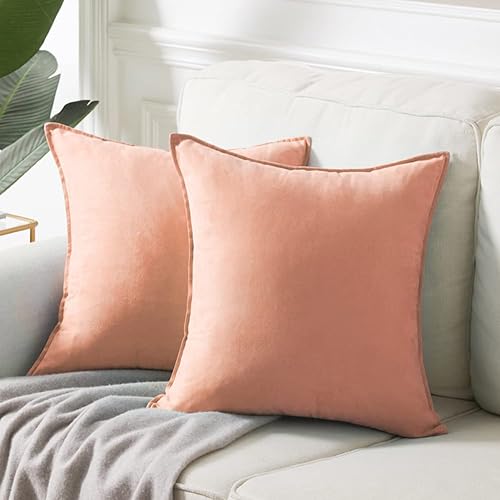 Fancy Homi 2 Packs Premium Faux Suede Decorative Throw Pillow