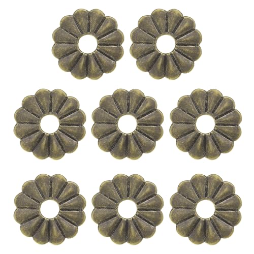 sourcing map 8 piezas de placa trasera para pomo de armario, placa trasera de latón con forma de hoja de loto de 0.94 pulgadas, junta clásica de decoración de muebles para armarios, cajones, puertas