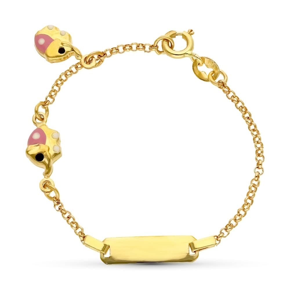 Slave oro 18k baby 13 cm. Motivo Elefanti smaltati Resta un foglio liscio