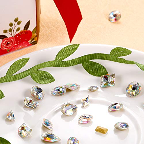 Bememo 2000 Stück 3D Kristall AB Farbe flache Rückseite Strass Nail Art DIY Basteln Edelsteine mit 30 Nagel Kunst Metall… – Bild 5