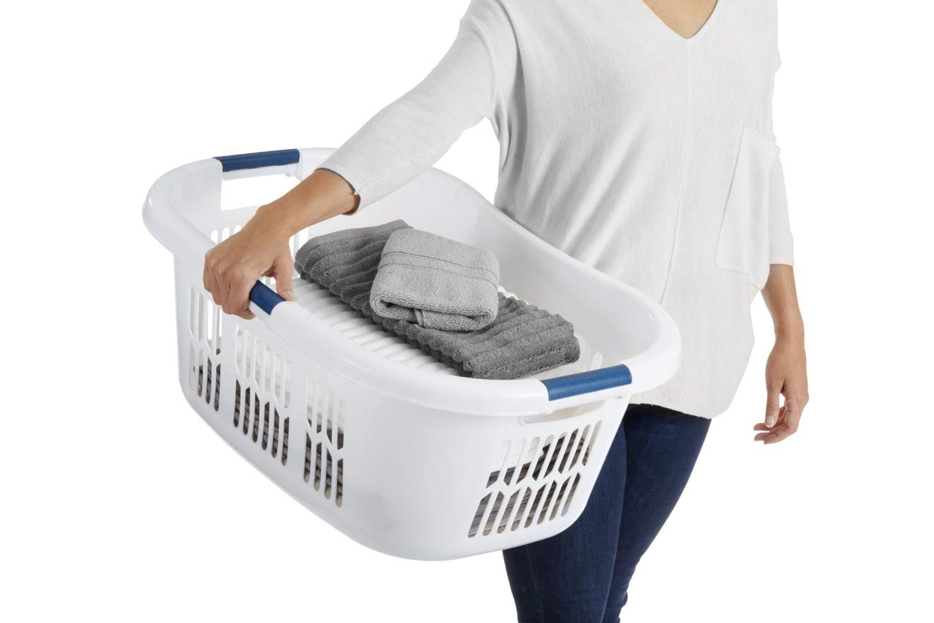 Rubbermaid Laundry Basket, XL HipHugger Basket, 2.1Bushel, White