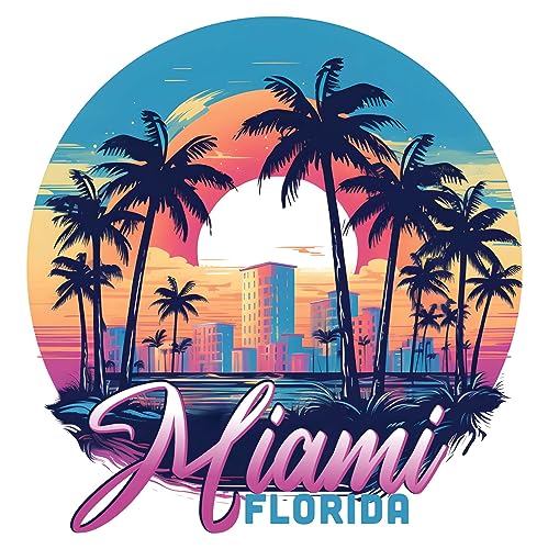 Imán decorativo plano Miami Florida 2 pulgadas