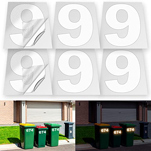iSYFIX Autocollants vinyle réfléchissant chiffre 9 6 pouces 6 paquets