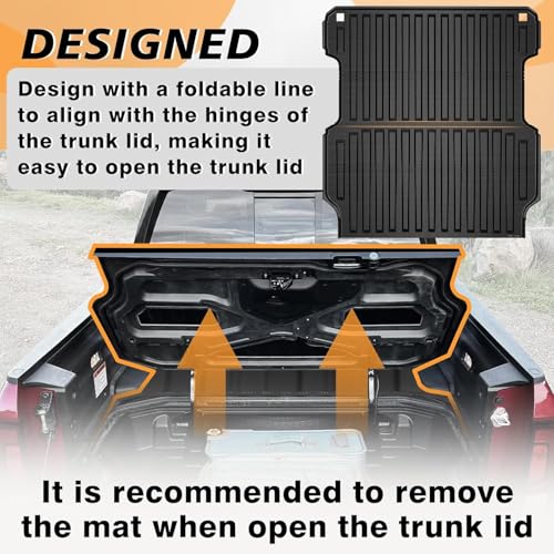 Image of TripleAliners Truck Mat Compatible with 2017-2026 Honda Ridgeline 5.3FT Accessories, Truck Bed Mat Heavy Duty Custom Fit All Weather Protection TPE Pickup Liner