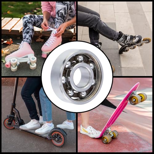Image of Antrader 100Pcs 608 Steel Ball Bearings 8 x 22 x 7mm Fidget Spinner Bearing | High Precision Rating Deep Groove Ball Bearings,High Speed Smooth Rotation,Low Noise & Wear Resistant