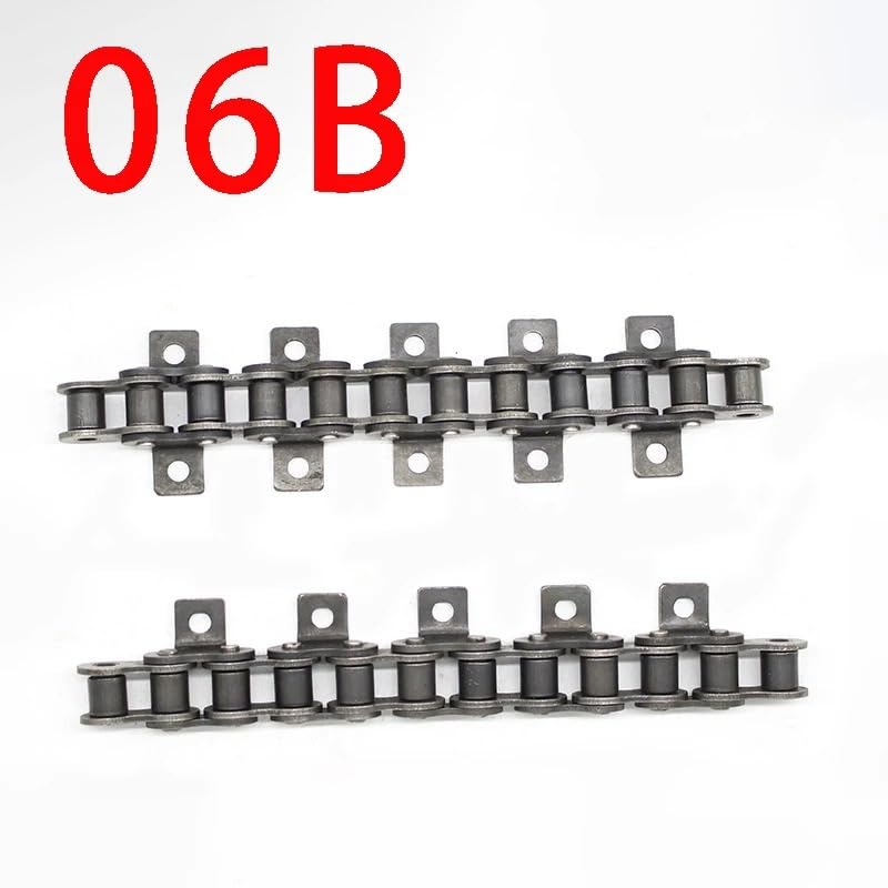 Generic 1PC 1.5 Meter 06B Short Pitch Precision Single Double Bend Ear Roller Chain, Industrial Drive Single Row Chains MINGPING (Size : 06B 1 Ear), EOEBAGOBG-06B1EAR