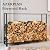 AZERPIAN 5FT Firewood Rack Holder Heavy Duty Logs for Outdoor Indoor Fireplace Metal Wood Stacker Pile Storage Organizer for Patio Deck Waterproof Black