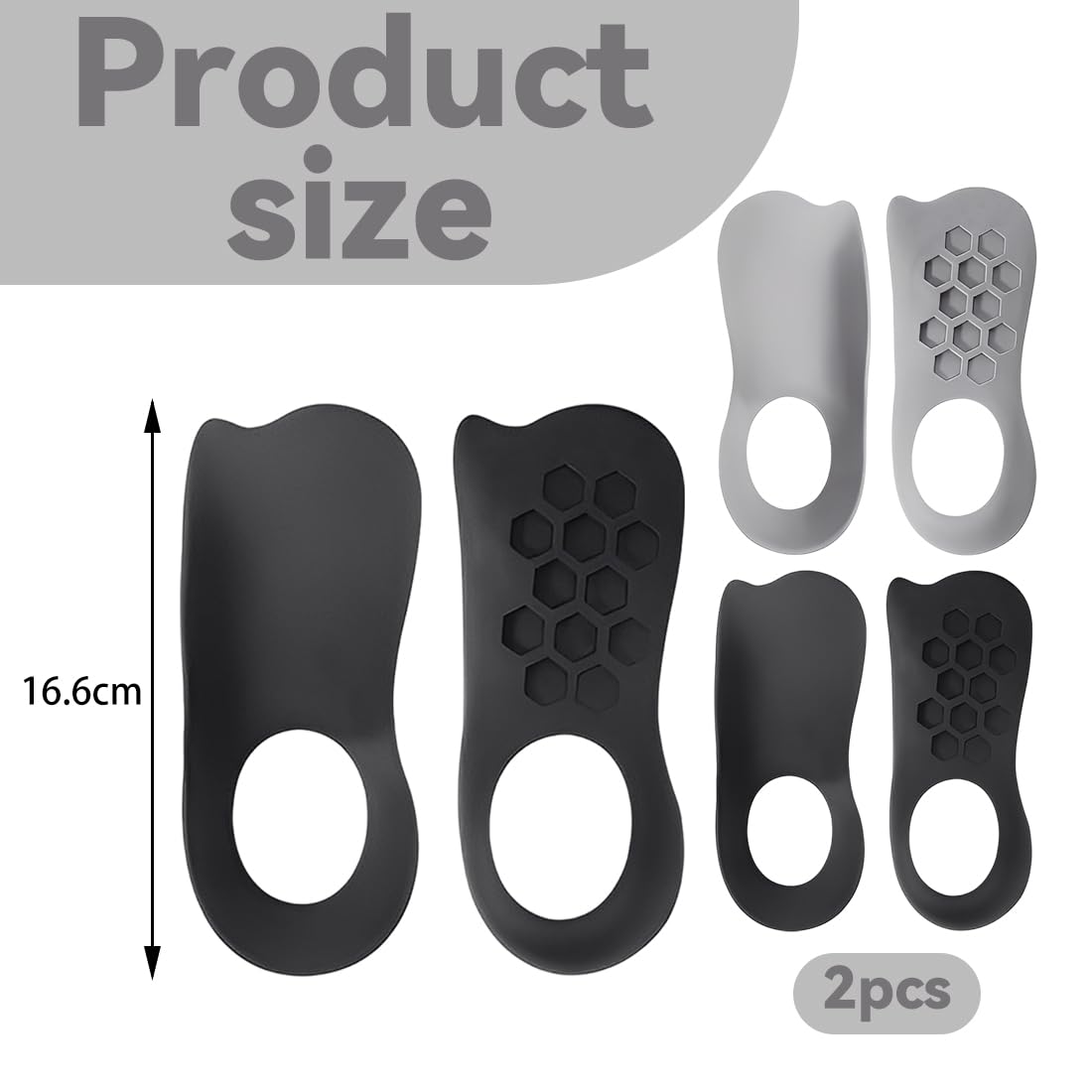 Plantillas Ortopédicas de Soporte del Arco para Fascitis Plantar, Alivio del Dolor del Talón, Absorción de Impactos, Antifatiga