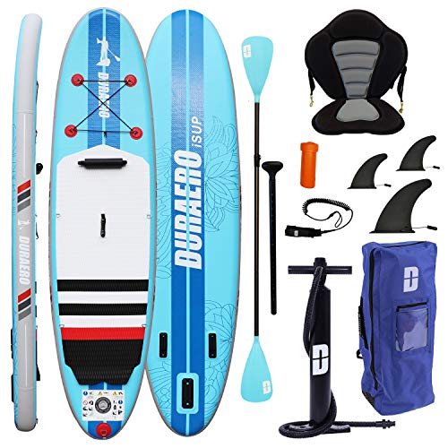 DOEWORKS Tabla Hinchable Paddle Surf/Sup - Stand up Paddle Board - 305 x 76 x 15 cm - Azul -PVC- Varios Modelos - Incluye Bomba, Mochila, Aleta Desprendible, Kit de Reparación, Remo Ajustable