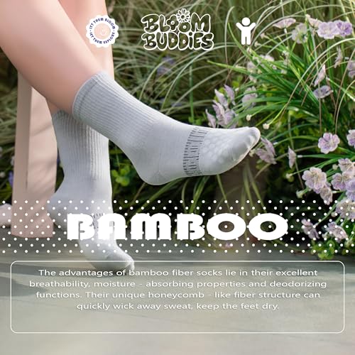 Bamboo Viscose Kids Boys Crew Socks 5 Pairs School Uniform Athletic Dress Seamless Compression Sock for Girls2