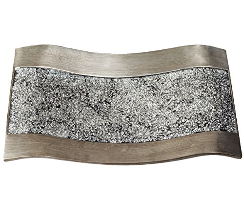 Creative Scents Schonwerk Centerpiece For Dining Room -Crackled Mosaic Design- Home Coffee Table Decor Decorations Centerpiece For Dining/Living Room- Best Wedding Gift (Silver) #TOP6