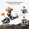 K&F CONCEPT 22" Magic Arm Clamp, Overhead Desk Camera Mount with Action Camera Adapter, Long Articulating Friction Boom Arm for Action Camera Microphone Webcam Light #4