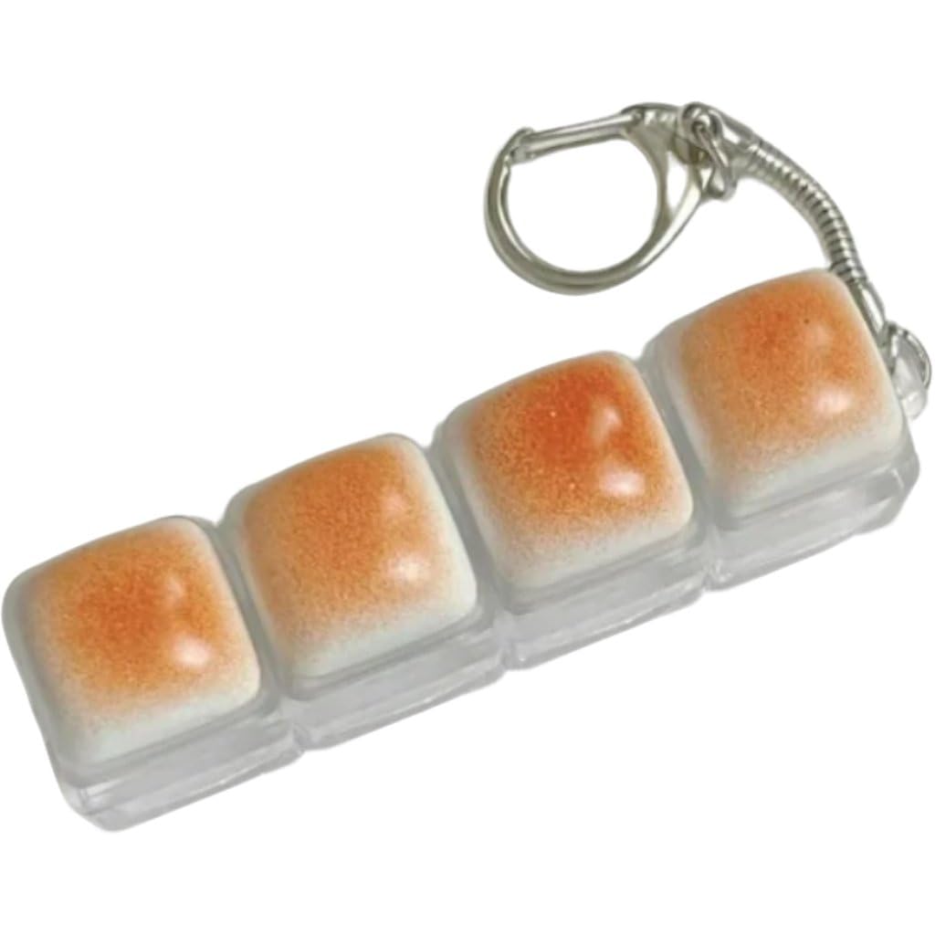 Luxylei Keyboard Fidget Toys, Cute Caramel Bread Clicker Keychain - Fidget Toy with Crisp Sound, Relief Stress Toy