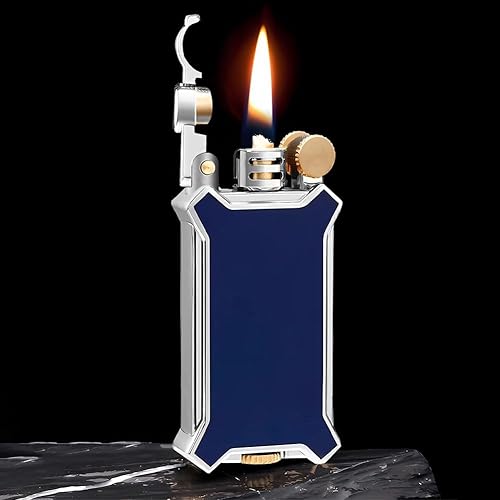 Encendedor vintage portátil, reutilizable, clásico, creativo, queroseno, rueda abrasiva, encendedor de velas para colección, regalo decorativo