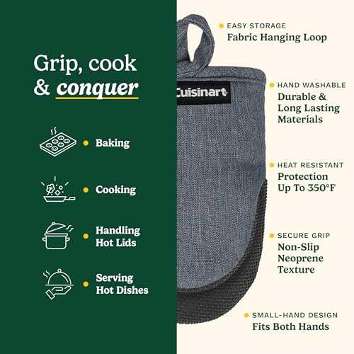 Image of Cuisinart Mini Oven Mitts, 2-Pack, Neoprene Grip, Heat Resistant 350F