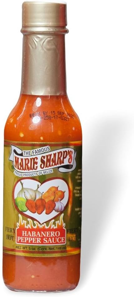 Marie Sharp’s Fiery Hot Habanero Pepper Sauce, 5 oz – Extra Hot Belizean Hot Sauce with Intense Heat & Flavor – All-Natural, Gluten-Free (Pack of 3)