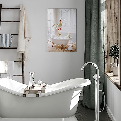 Revolio 60x90 cm Canvas Schilderijen voor Bad - Woonkamer Bar Caffè - Foto op Canvas - Wanddecoratie - Hout Frame - Leuke dieren in bad - Afbeelding 4