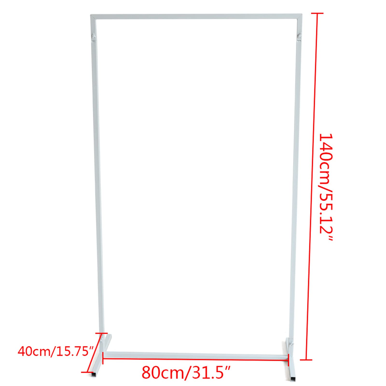 Modern Clothes Retail Heavy Duty Garment Racks,Metal Clothing Store Hanger Storage Shelves,Floor-Standing Display Rack for Laundry Drying Rack Display Racks Garment Racks (White Square Tube, 55.12