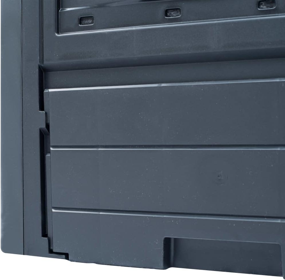 vidaXL 2 x Garden Composting Bin Composting Bin Fertilizer Container Outdoor Waste Box Grey 60 x 60 x 73 cm 520 L