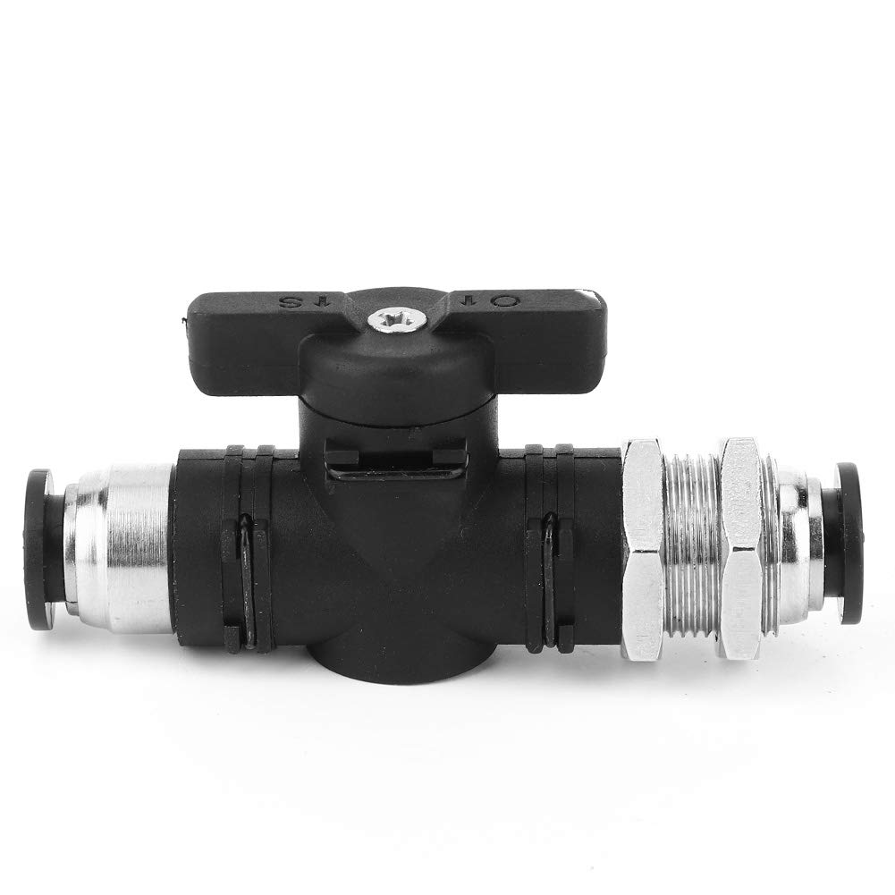 8mm Pneumatic Hand Valve Push to Connect Tube Fitting - Plastic and Copper Plated Air Switch Connector - Manual Quick Joint Control for Industrial Pneumatic Systems