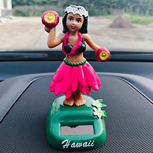 Sharplace Hondenspeelgoed, model Solar Hawaii, meisjes, dans bobblehead, ornament voor huis, auto, kantoor - B-roze - Image 4