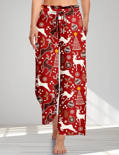 Palazzo Lounge Pants for Women Casual High Waist Drawstring Wide Leg Pants Cropped Trousers with Pocket2