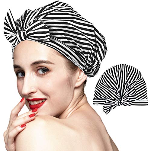 Shower Cap for Women Bath Cap Waterproof Reusable Shower Hair Cap For All Hair Lengths