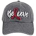 SHANVANKE BreastÂ Cancer Awareness Hat for Women, EmbroideredÂ AdjustableÂ Believe Pink Ribbon Logo Cotton Denim BaseballÂ Cap (as1, Alpha, one_Size, Breast Cancer Awareness Embroidery Gray)