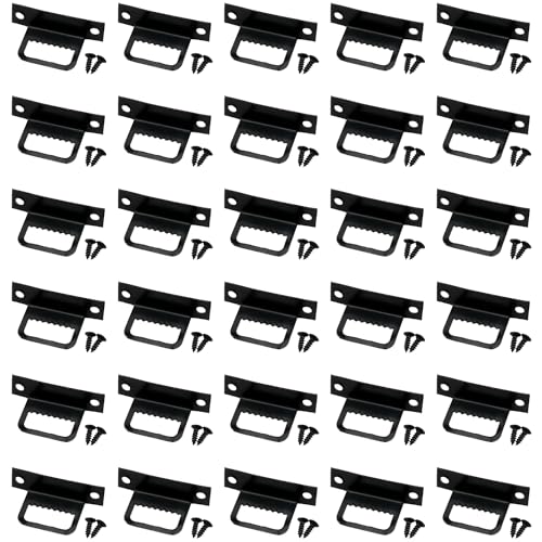 Image of 30PCS Small L-Shaped Metal Sawtooth Hooks with 60 Screws Picture Frame Sawtooth Hooks Tool Cross Stitch Accessories for Hanging Artworks Wall Decorations Mirror Black