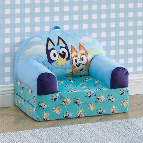 Delta Children - Bluey Cozee Buddy Flip-Out Kids Chair, Blue - image 8