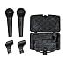 Audio 2000s APM1067B 2 Dynamic Microphone and 2 Clips with Carrying Case