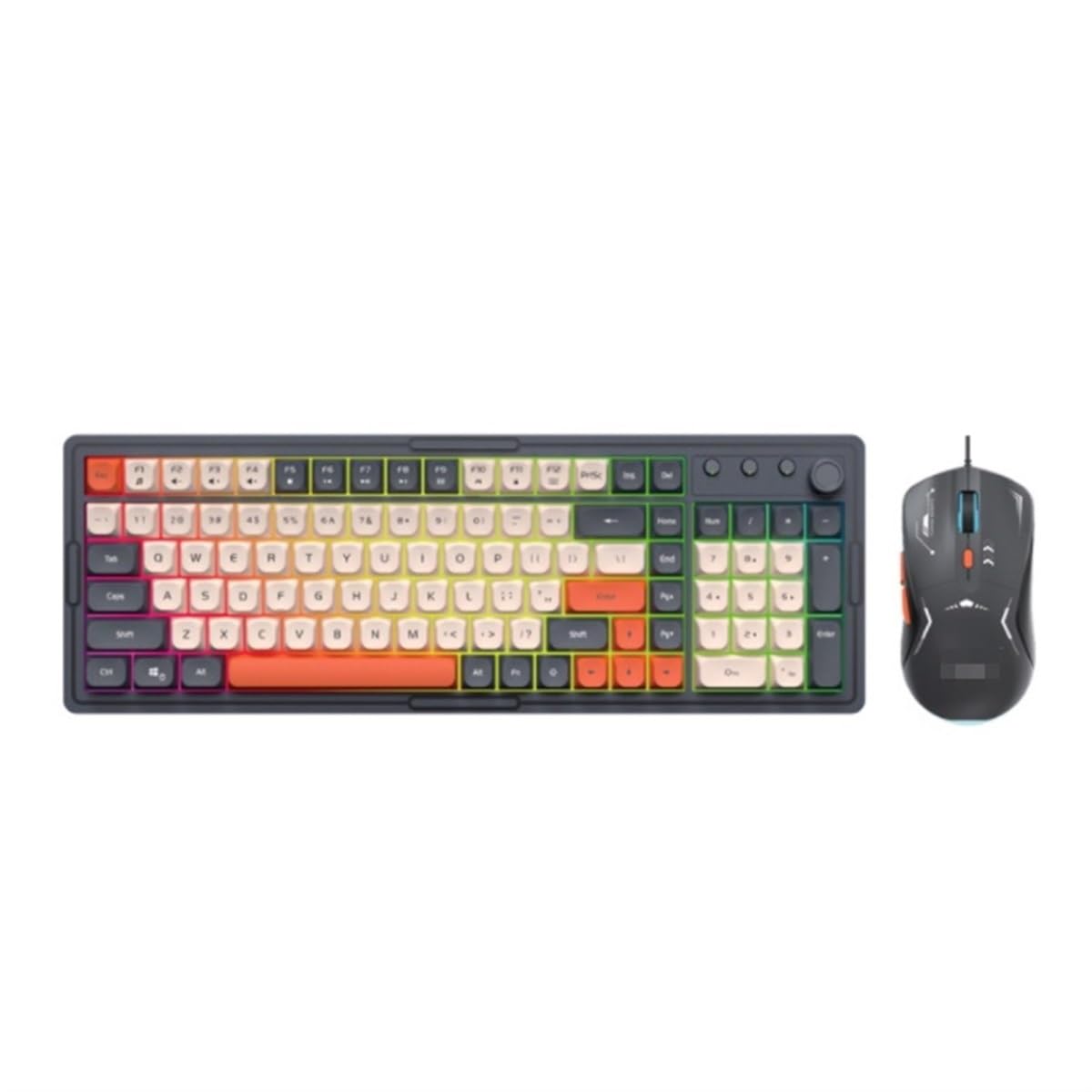Klawiatura i Mysz do Gier, Zestaw Drutu Z Klawiaturą I Myszą Konstrukcje Odporne Na Zalanie Ergonomiczna Klawiatura Do Domowego Biura Wodoszczelna Klawiatura i Mysz(Multi-colored)