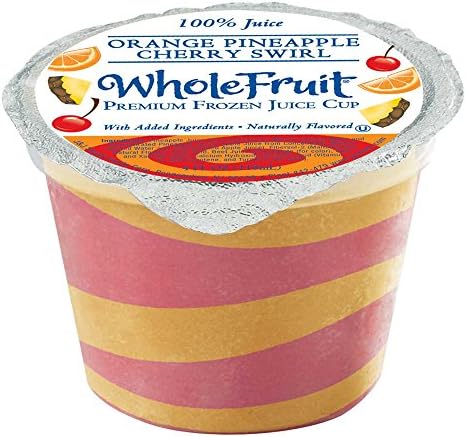 Whole Fruit Orange Pineapple and Cherry Swirl Premium Juice Cup, 4 Ounce -- 96 per case.