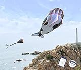 Kizh Kite Giant 3D Dolphin Frameless Soft Parafoil Kites for Kids and Adults Easy Flyer Kite for Beach Park Garden Playground (Black)