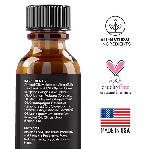 All Natural Nail Fungus Treatment – Made in USA, Best Nail Repair Product, Stop Fungal Growth, Effective Fingernail & Toenail Solution, Fix & Renew Damaged, Broken, Cracked & Discolored Nails