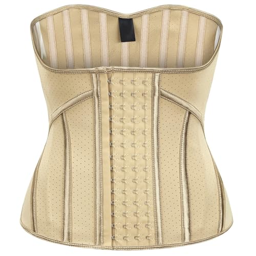 HTERBPOY Cinturón de Fitness, Figura de Reloj de Arena, cinturón for Bajar de Peso, Faja de látex for Cintura, protección for la Cintura Durante el Ejercicio.(Beige,2XL)