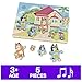 Spin Master Games, Bluey Sound Puzzle, 5-Piece Wood Puzzle for Toddlers & Kids, Featuring Bluey & Family with Sounds, Wooden Toddler Learning Toy, for Ages 3 & Up