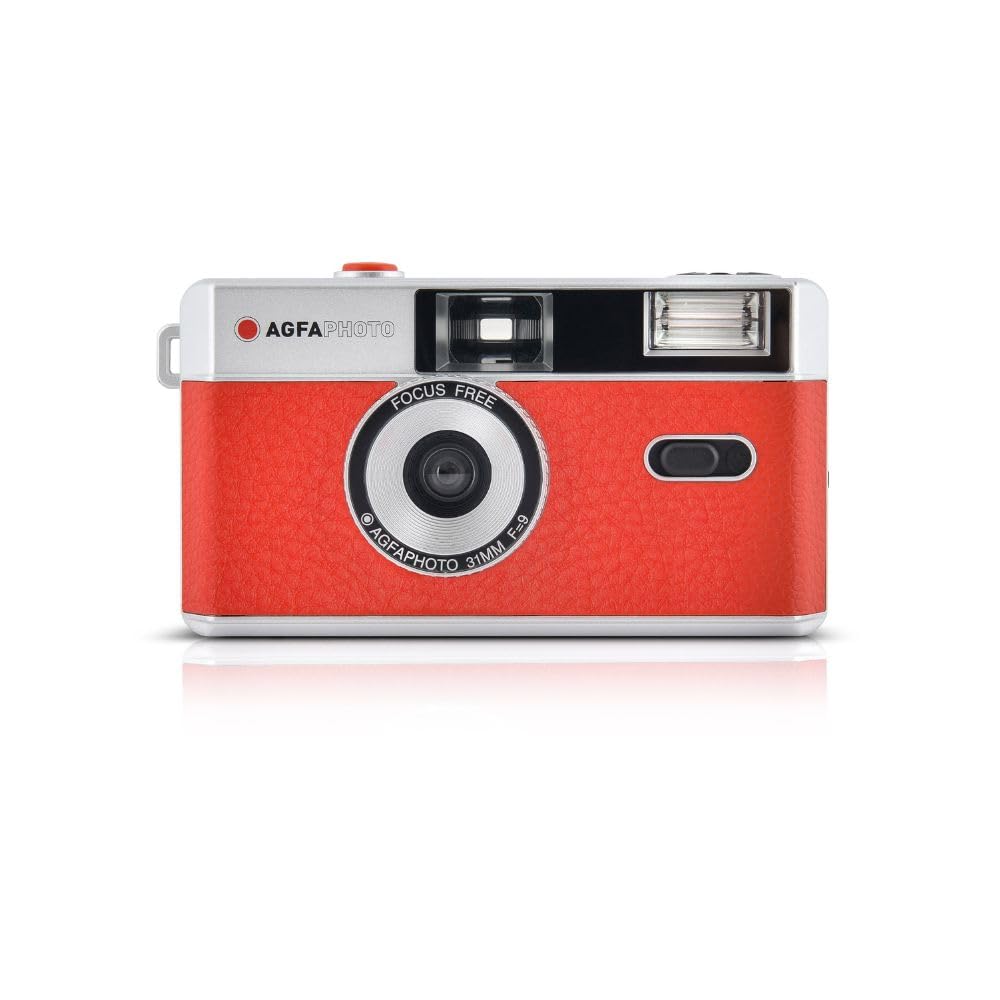 Agfa AG603001 Photo Analogue 35 mm Photo Camera Red Set (Film + Battery)