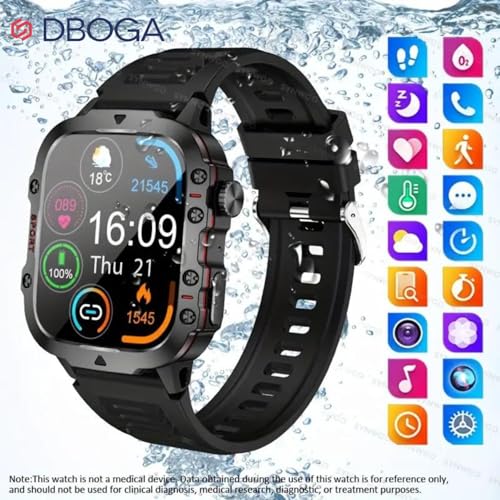 Image of Smart Watches for Men, Fitness Smart Watch for Android and iPhone, Fitness Tracker with Blood Pressure /Heart Rate /Sleep /100+ Sport Modes IP68 1.96 inch HD, 420 mAh, 2 Straps