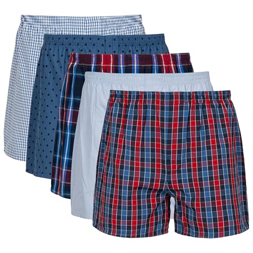 Gildan Men's Underwear Boxers, Multipack, Navy/Red Assorted (5-pack), XX-Large