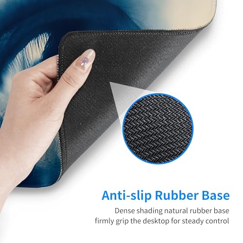 Image of Blue Eyes Abstract Extended Gaming Mouse Pad, with Stitched Edges Large Mouse Pad Desk Protector, Rubber Base Mousepad Keyboard Mouses Mat for Work Game Office Home- 32 inch X 12 inch Inch,E669
