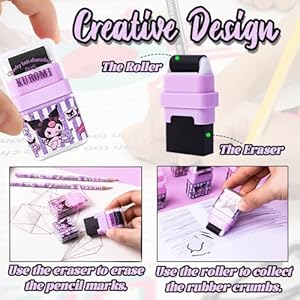 6 Pack Cartoon Kawaii Creative Roller Erasers, Funny Pencil Erasers with Cover and Clean up Roller for Kids Back to School Supplies and Party, Gift Supplies 6 Pack Cartoon Kawaii Creative Roller Erasers Funny Pencil Erasers with Cover and Clean up Roller for Kids Back to School Supplies and Party Gift Supplies