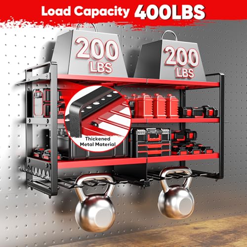image for POKIPO Upgrade Large power tool organizer Wall Mount,4 Layers Heavy Du