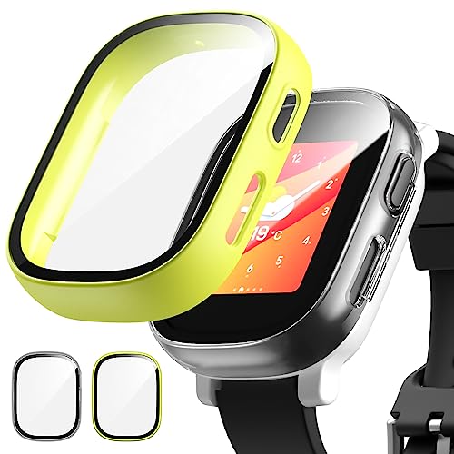 2 Stück Hülle für XPLORA X6 Play Schutzhülle mit Bildschirmschutz, Schutz 360° R&um Gehäuse Hart & HD Gehärtetes Glas Kratzfest Hülle Zubehör für Kinder Uhr, Mädchen/ Jungen