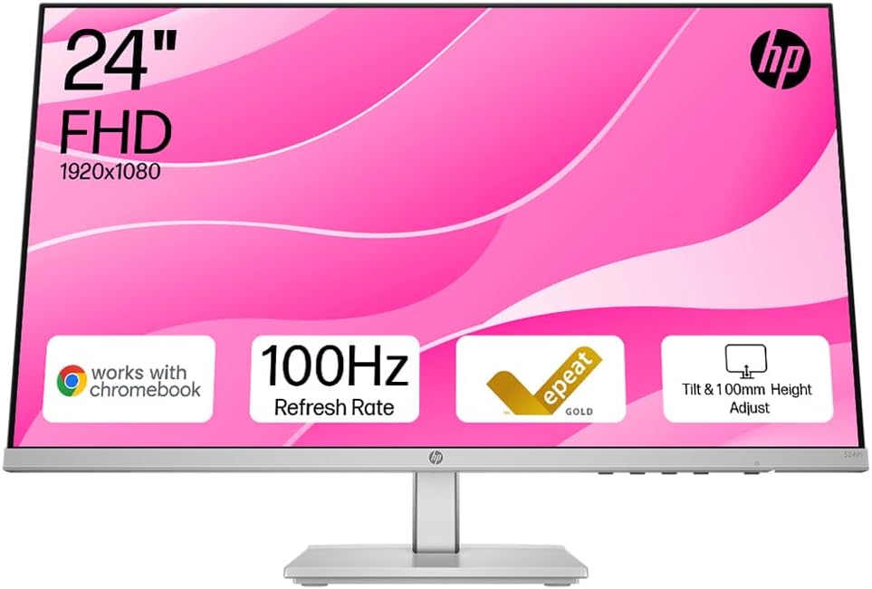 HP Series 5 23.8″ FHD Height Adjust Monitor (524sh)-100Hz Refresh Rate,1500:1 Contrast Ratio,99 percent sRGB Spectrum,300 Nits Brightness – HDMI,VGA Ports – Ergonomically Adjustable – Responsibly Made HP Series 5 23.8″ FHD Height Adjust Monitor (524sh)-100Hz Refresh Rate,1500:1 Contrast Ratio,99 percent sRGB Spectrum,300 Nits Brightness – HDMI,VGA Ports – Ergonomically Adjustable – Responsibly Made