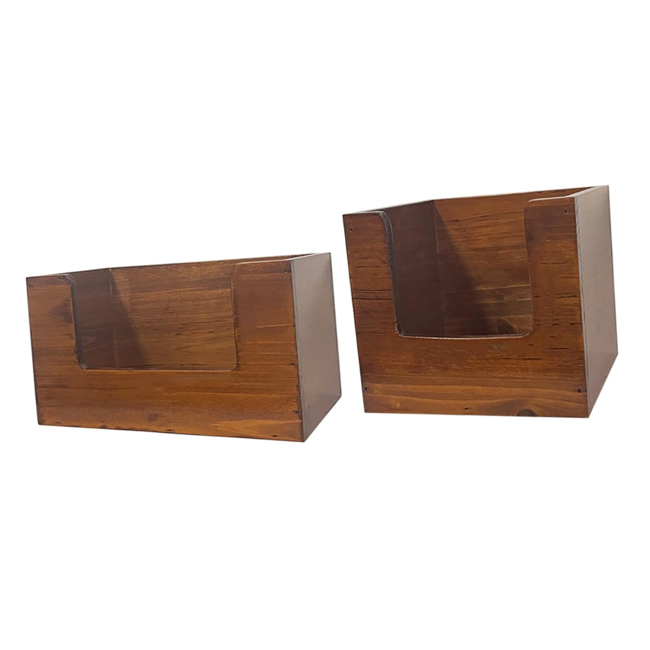 Organizador de Madera para Accesorios de Escritorio 2 Piezas, Caja de Almacenamiento Ligera y Fácil de Mover para Dormitorio o Estudio