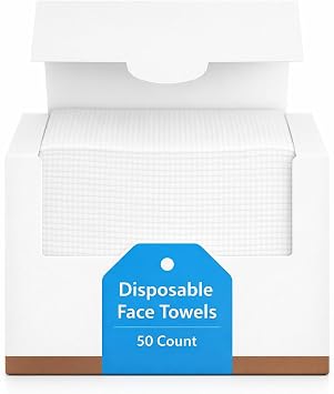 taktick Disposable Face Towels, 50 Count Ultra Soft Facial Towels for Gentle Cleansing, Face Cloths for Washing Face, Ideal Face Towels for All Skin Types, Perfect for Home and Travel, White