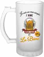Chope De Bière Humour "Tracteur J'peux Pas" - Verre Givré 470 Ml, Imprimé En France (Bretagne)