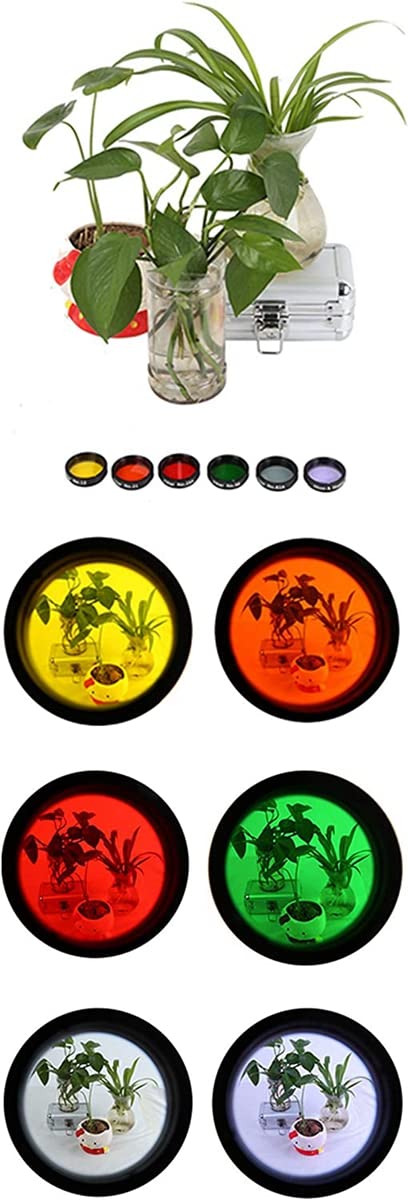 Filtro lunare telescopico da 3,25 cm, set di 6 filtri colorati per telescopio, oculare, lenti colorate per migliorare la definizione e la risoluzione nell'osservazione planetaria lunare, con robusta